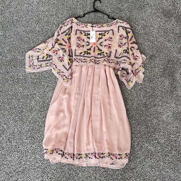 Piper and Scoot Embroidered Pink Dress - Picture 2 of 3